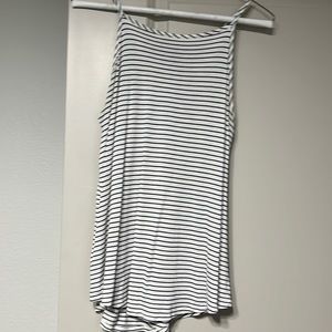 LOFT spaghetti strap black striped top.